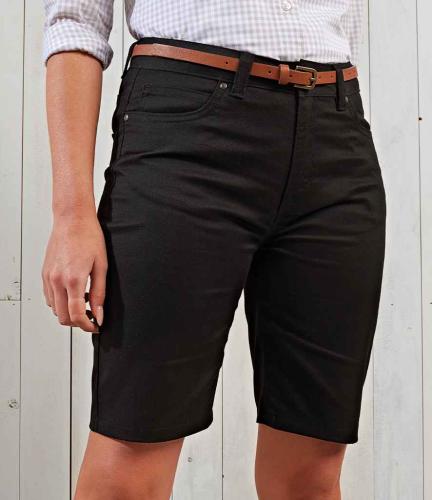Premier Ladies Performance Chino Shorts - BLK - 8